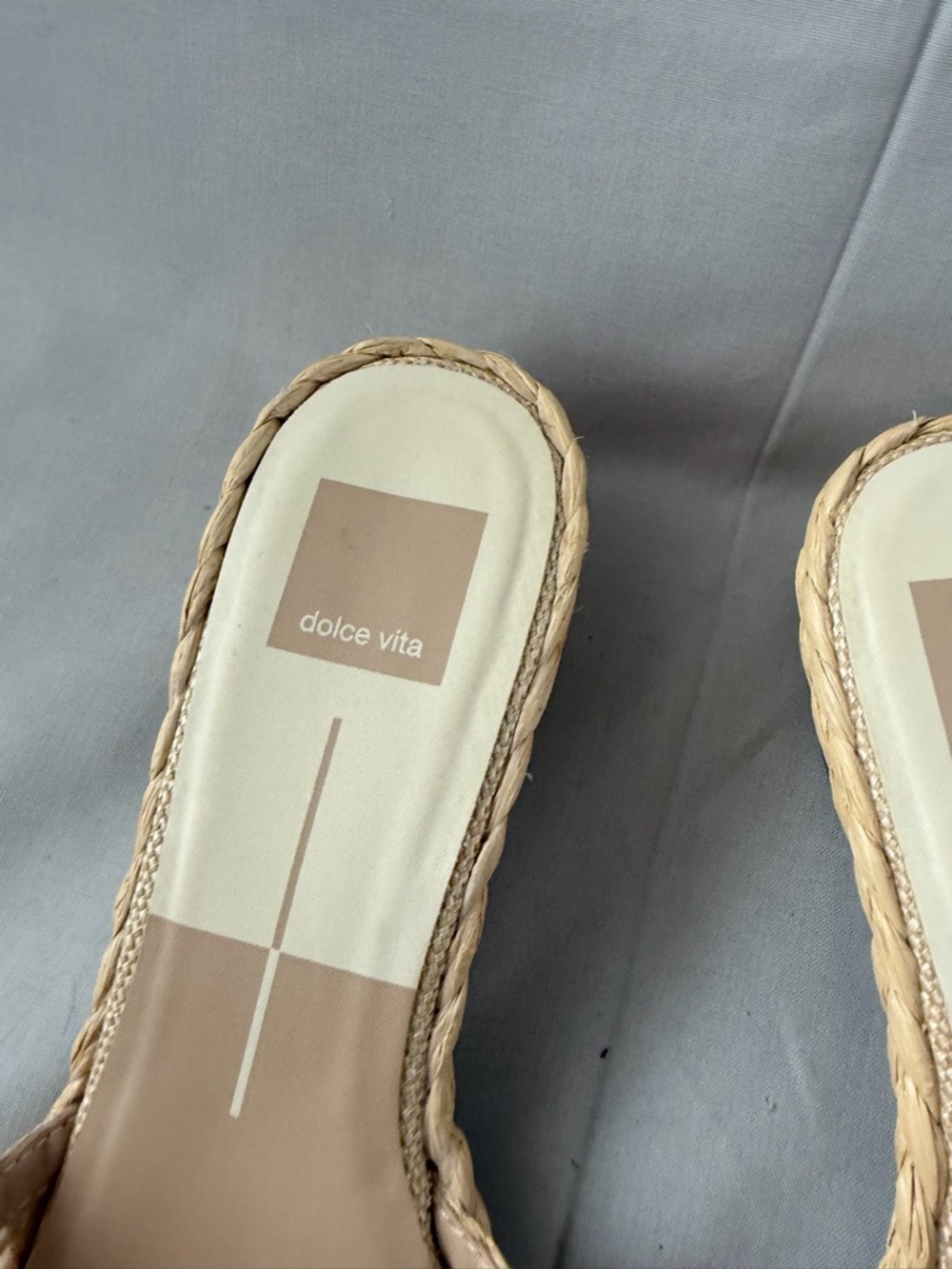 Dolce Vita dixi raffia Beige Woven Slide Mules (shoes B 0204) - Picture 3 of 7